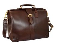 House of Luggage Genuine Leather Doctor Bag Office Document Briefcase Shoulder Organiser HLG158 Brown