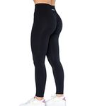 AUROLA Dream Collection Workout Leggings for Women High Waist Seamless Scrunch Athletic Running Gym Fitness Active Pants,Dark Black L