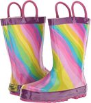 Western Chief Kids Waterproof Printed Rain Boot, Rainbow, 11-12 Little Kid