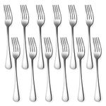 Set of 12, Stainless Steel Dinner Forks Silverware Set, Heavy-Duty Dinner Forks (8 Inch) Cutlery Set, Dishwasher Safe (Silver)