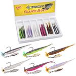 Crappie-Baits- Plastics-Jig-Heads-Kit-Shad-Minnow-Fishing-Lures-for Crappie-Panfish-Bluegill-40-Piece Kit - 30 Bodies- 10 Crappie Jig Heads (Crappie Minnow 40 pc. KIT Combo 1)