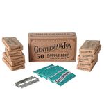 Gentleman Jon 50-Pack Platinum Double Edge Razor Blades - Premium Swedish Stainless Steel Safety Razor Blades - Platinum Coated Blades For Smooth and Comfortable Shaves - Fits Most Safety Razors