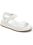 Alfani Womens White 1" Platform Traction Sole Quilted Comfort Xandrea Round Toe Wedge Slingback Sandal 6.5