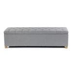 MODERN WAVE Ashlee 50" Large Fabric Upholstered Flip Top Storage Bench 3 Seater Sofa Couch Pouffe Sofa Bench Ottoman for Living Room, Bedroom, Office. (Grey)