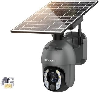 SOLIOM 5MP Security Camera Outdoor with 10X Optical Zoom, 4G LTE Cellular Security Cameras for Home Security with Battery & Solar Powered, Human Detection, Spotlight Color Night Vision, Auto Tracking