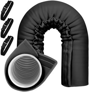Portable AC Hose Insulation Sleeve,Portable Air Conditioner Hose Cover Wrap,Fits for 5" & 5.9" Diameter Exhaust Hose,Insulated Hoses Duct Vent Cover, Easy to Install with 3 Adjustable Straps, Black