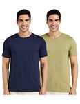 Amazon Brand - Symbol Men's Cotton T Shirt | Round Neck | Half Sleeve | Plain | Combo Pack of 2 - Regular Fit (Available in Plus Size) (Multi-CLR5_M)