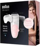 Braun Silk-epil SES5-620 Epilator and Shaver for Women, White/Pink