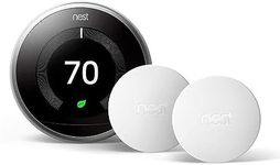 Google Nest 3rd Gen BH1252 Learning Wi-Fi Programmable Thermostat in Stainless Steel with 2 Sensors