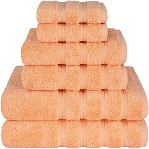 American Soft Linen 6 Piece Towel Set, 2 Bath Towels 2 Hand Towels 2 Washcloths, 100% Turkish Cotton Towels for Bathroom, Malibu Towel Sets