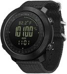 AVTREK Military Watch for Men, Digital Watch for Men with Altimeter Pedometer Backlight, Army Watch with Compass, Tactical Watches, Adjustable Strap, Outdoors Sport Waterproof Watches for Men (Black)