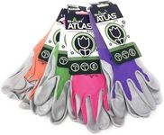 4 Pack Atlas Glove NT370 Atlas Nitrile Garden Gloves - Small (Assorted Colors) by LFS Inc