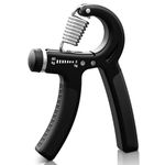 PORTENTUM 5-60 kg Grip Strengthener Exerciser – Adjustable Forearm Strengthener Strengthener with Stainless Steel Spring for Strong Wrists, Fingers, Forearm, Hands, BLACK