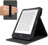 kwmobile Cover Compatible with Kobo Aura ONE - Case with Strap + Stand - Black