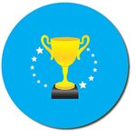 105 Personalised Trophy Award Childrens Pupils Motivational School Praise Teachers Reward Stickers 37mm Primary Teaching Services