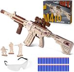VATOS 3D Wooden Puzzles for Adults, Electric 3D Puzzles Wooden Toy with Foam Soft Bullet, Wooden Puzzles M416 Models Toy, Wood Puzzles DIY Building Kits for for Teen Adult Gift