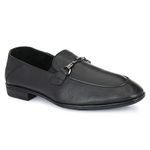 egoss Luxe Premium Genuine Leather Loafer Formal Shoes for Men (Black-9)-AS-1