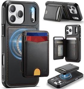 Usroom for iPhone 17 Pro Max Case Wallet Compatible with Magsafe, RFID Blocking Magnetic Card Holder 2 in 1 Detachable Kickstand Shockproof Phone Case for iPhone 17 Pro Max 6.9" Black