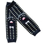 KiddieHug baby-toddler cotton legwarmers (0-2 years) (Polka Yellow black)