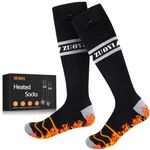 ZUOYI Heated Socks, Heated Socks for Men Women, 5000mAh Rechargeable Electric Heated Socks Up to 8 Hours, Washable Winter Heated Socks for Outdoor Work Skiing Hunting (Black, Unisex-Adult)