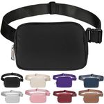 Belt Bag for Women Fanny Pack Dupes, Bomvabe Fashion Crossbody Lulu Waist Pack Lemen Bag with Adjustable Strap, Everywhere Belt Bag for Travel Outdoors Running Hiking (Black)