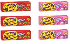 Hubba Bubba Bubble Gum New Variety Pack, 3, Original, 3, Seriously Strawberry, Each 35g Pack Of 6 Chunky & Bubbly (UK)