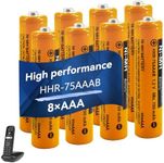 8 Pack HHR-75AAAB Ni-MH AAA Rechargeable Battery for Panasonic, 1.2V 700mah AAA Rechargeable Batteries for Panasonic Cordless Phones, Remote Controls, Electronics