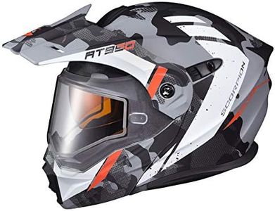 ScorpionEXO AT950 Cold Weather Adventure Snowmobile Modular Helmet Dual Pane Shield with Breath Box DOT Approved Outrigger (Matte Grey - X-Small)