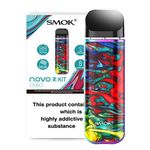 SMOK NOVO 2 E Cigarette Vape Starter Kit POD System 2mL No Nicotine (7-Color Resin Streak) Ultra-Compact, Gorgeous, Enhanced, Authentic SMOK Vape POD