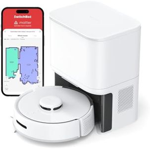 SwitchBot Mini Robot Vacuum K10+ with Self-Empty Base for 70-Day of Cleaning, LiDAR Navigation, Smart Mapping, 2500Pa Suction, 48dB Ultra Quiet, 150Mins Max, Compatible with Alexa, 2.4G WiFi Connected