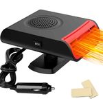 Leaflai Car Heater, Portable Heater Anti-Fog 200W 12V Plug in Cigarette Lighter Defroster 2 in 1 Heating/Cooling Mini Car Defroster Quick Heating