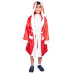 Costume Agent Boxing Robe and Shorts Halloween Costume Cosplay for Kids Custom Satin Boxer Cloak (Red, Blank (Not Custom))