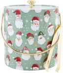 Mud Pie Santa Vinyl ICE, bucket 8" x 7" dia | tongs 6 1/2", GREEN