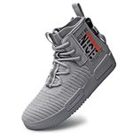 XIDISO Mens Fashion Sneaker High Top Shoes Walking Shoe for Ourdoor Indoor Casual Sports Athletic Grey