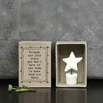 East of India MINI Matchbox - Friends are like stars you don't have to see them to know they are there | Porcelain Keepsake Gift | Letterbox Gift for Friend