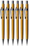 Pentel 0.9mm (P209) Yellow P200 Series Automatic Mechanical Draughting Pencil Refillable Lead Eraser P209-G (Pack Of 6)