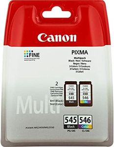 Canon Ink cartridges PG-545 XL + CLI-546 XL BK/C/M/Y (2 Ink cartridges) Multipack Black + Color 8ml + 9ml Original for PIXMA Printers