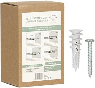 Premium Splitting Nylon 66 Self-Drilling Drywall Anchors and Screws Kit | Used On Drywall, Plaster Board, Sheetrock, Gypsum, Hollow Wall | 100#8X 1-1/4 Philips Screws and 100 Plastic Anchors - 90 Lbs