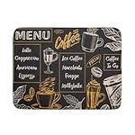 Coffee Dish Drying Mat 18 X 24 Inch Coffee Maker Mats Absorbent Microfiber Coffee Kitchen Mat ( Coffee Menu )