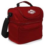 Dynamic Gear Refrigerated Lunch Box Tote Bag, Large, Adults/Men/Women, Insulated, Mesh Pockets, for Travel, Work, Picnic, Camping! (Red)