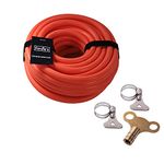 Fordle’s 15m Drain Down Hose Kit for Radiator/Heating System Repair Maintenance Servicing – Flexible TPU Rubber with 12mm Bore – Includes Radiator Bleed Key & 2 Connector Clips & 2 Storage Straps