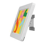 Beelta Tablet Wall Mount Compatible with 10.2 inch iPad 7th 8th 9th Generation, Anti Theft Lock and Key, iPad Wall Mount for Smart Home, Gym, Retail Store, Showroom, Metal, White, BSW101T