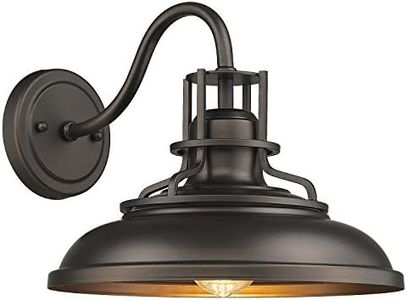 FEMILA Indoor Outdoor Wall Sconces, Gooseneck Barn Light Vintage Farmhouse Wall Lamp, Oil Rubbed Bronze Finish, 4FY15-1W ORB