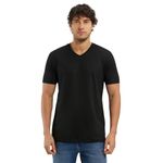 Jockey Men's Regular Fit V Neck Half Sleeved T-Shirt 2726_Black_L