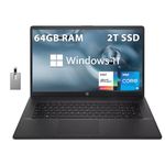 HP 17.3" HD Business Laptop, Intel Core i5-1235U, 64GB RAM, 2TB SSD, Intel Iris Xe Graphics, Wi-Fi 6, Bluetooth, Black, Win 11, 32GB Hotface USB Card