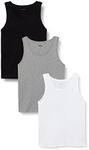 BOSS Mens Tank Top 3P Classic Three-pack of cotton underwear vests with embroidered logos