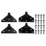 X AUTOHAUX 4 Set 10mm Car Ball Studs Mounting Brackets with 16 Screws Black