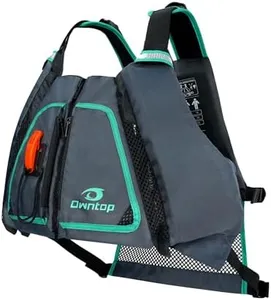 Owntop Swim Jackets Adult, Adjustable Safety Strap, Mens Womens Swim Vest Kayak, Buoyancy Float Vests for Fishing Swimming Stand-up Paddle (Gray-Green, XL/XXL)