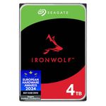 Seagate IronWolf, 4TB, NAS, Internal Hard Drive, CMR, 3.5 Inch, SATA, 6GB/s, 5,400 RPM, 256MB Cache, for RAID Network Attached Storage, 3 year Rescue Services, FFP (ST4000VNZ06)