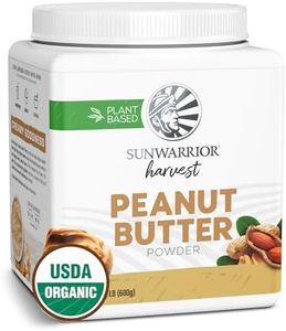 Peanut Butter Powder | All Natural Peanut Butter Powder Reduced Fat No Sugar Added Low Calories Low Fat Non GMO Soy Free Gluten Free | 600g tub (50 SRV) Organic Harvest by Sunwarrior